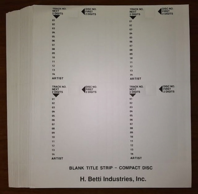 rowe ami cd 100 jukebox blank cd title cards 4 per page cd title